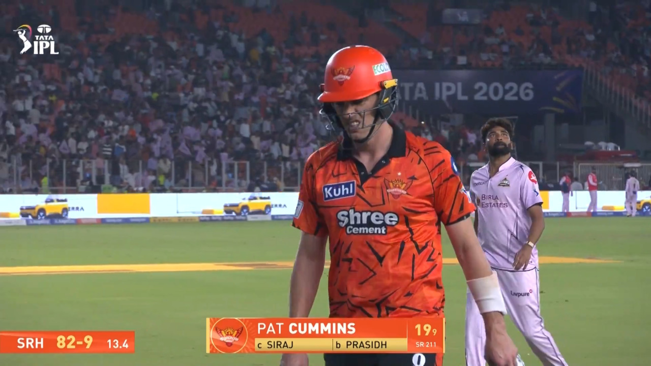 IPL 2026 M56: GT vs SRH - Pat Cummins Wicket