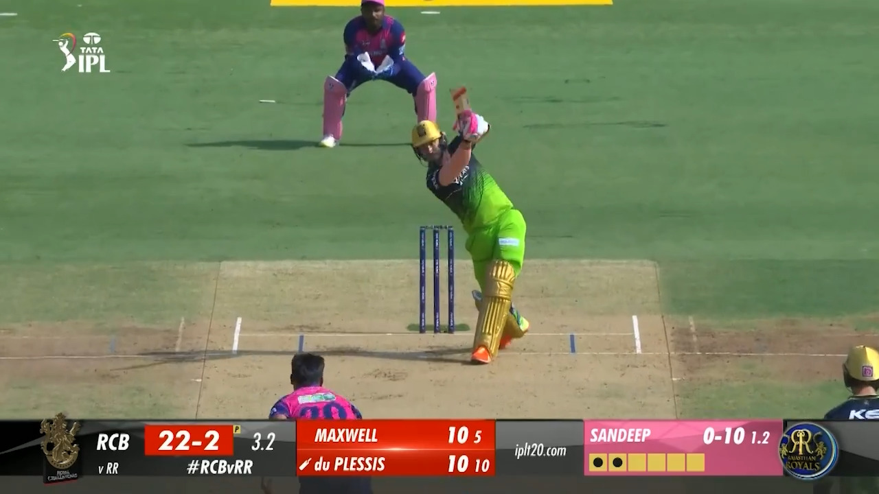 M32: RCB vs RR – Faf Du Plessis Six