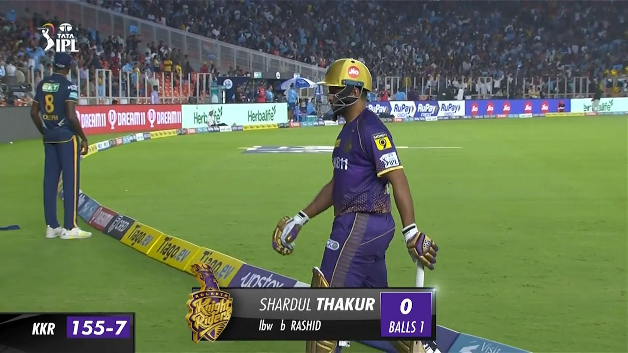 M13: GT vs KKR – Shardul Thakur Wicket