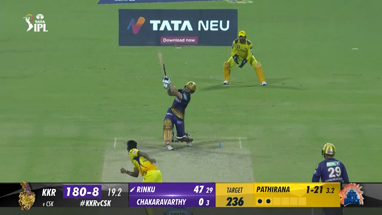 M33: KKR vs CSK – Rinku Singh Six