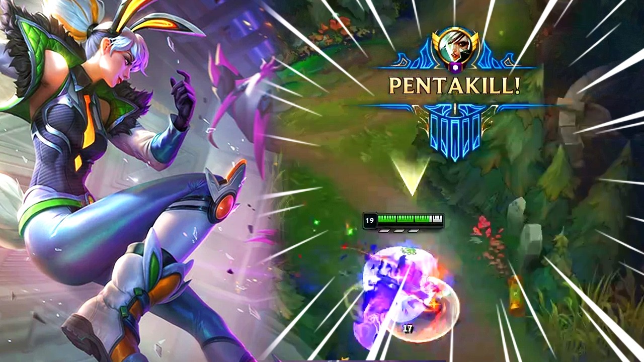 Rank 1 Riven Main Refuses to Lose vs Pro Players | PERFECT Late Game Teamfighting background