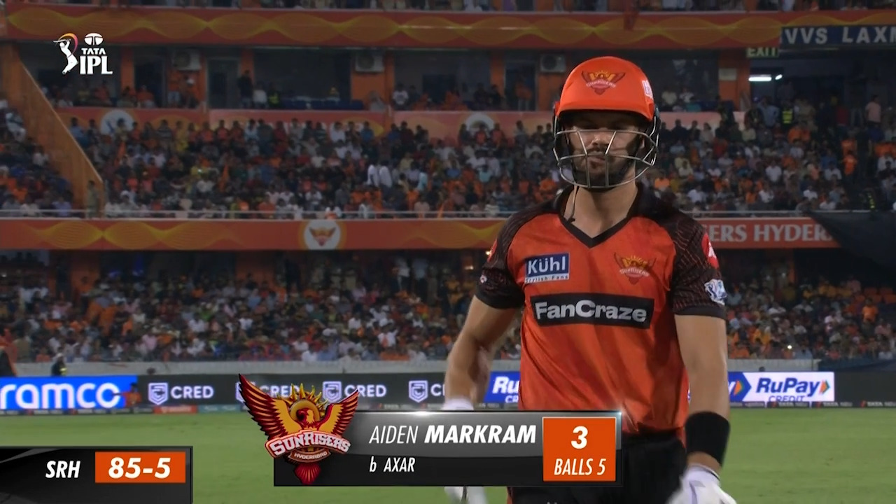 M34: SRH vs DC – Aiden Markram Wicket background