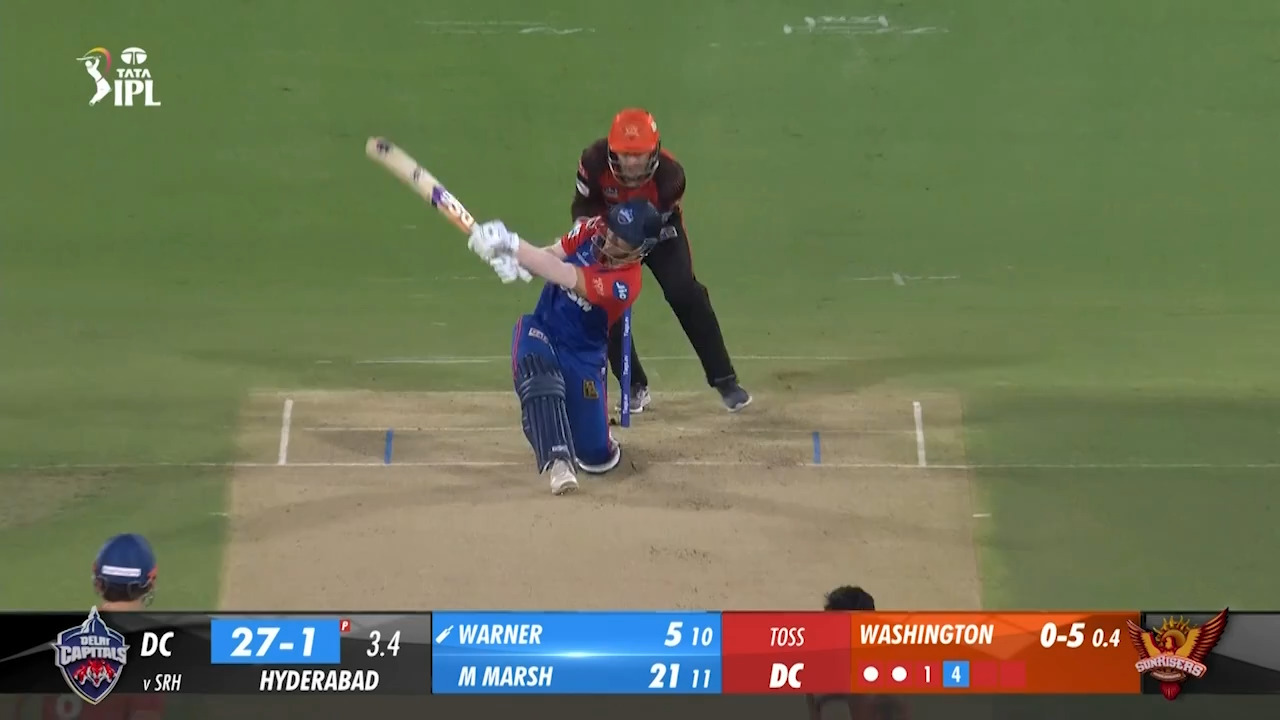 M34: SRH vs DC – David Warner Six background