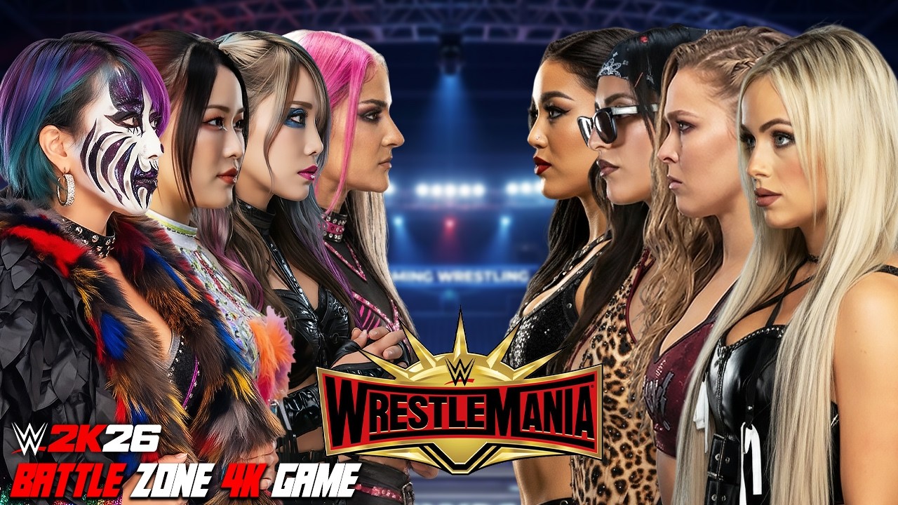 Liv Morgan, Ronda Rousey, Raquel Rodriguez & Roxanne Perez vs Asuka, Kairi Sane, Iyo Sky Dakota Kai
