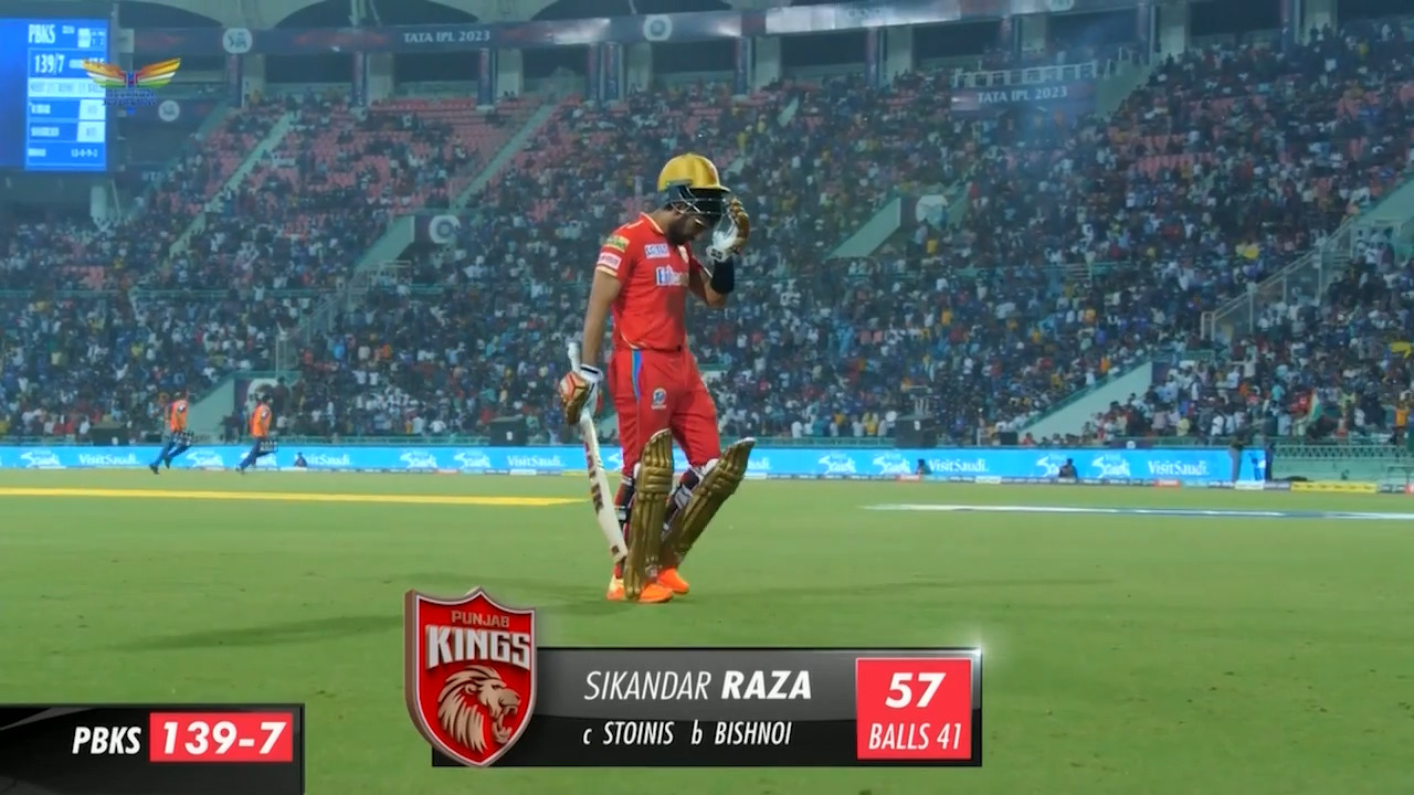 M21: LSG vs PBKS – Sikandar Raza Wicket