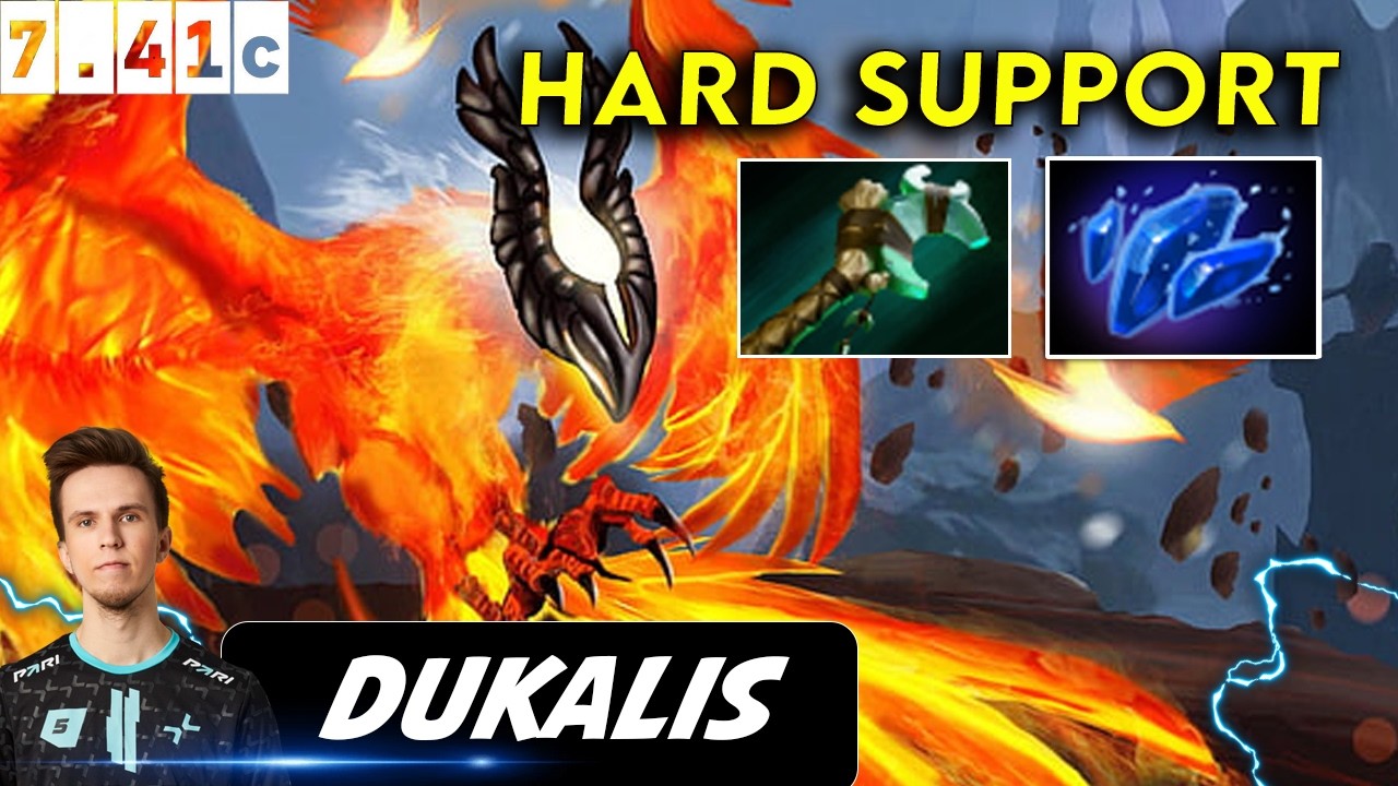 Dukalis Phoenix Hard Support - Dota 2 Patch 7.41c Pro Player Gameplay