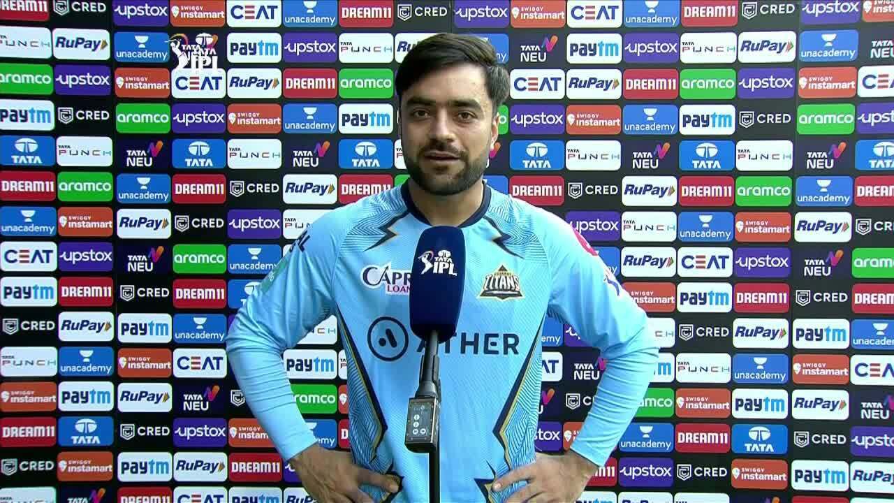 M04: GT vs LSG – Rashid Khan Interview background