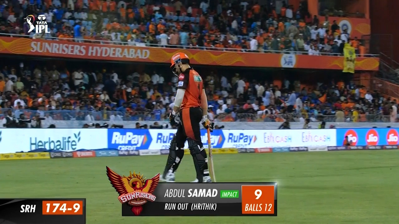 M25: SRH vs MI – Abdul Samad Wicket