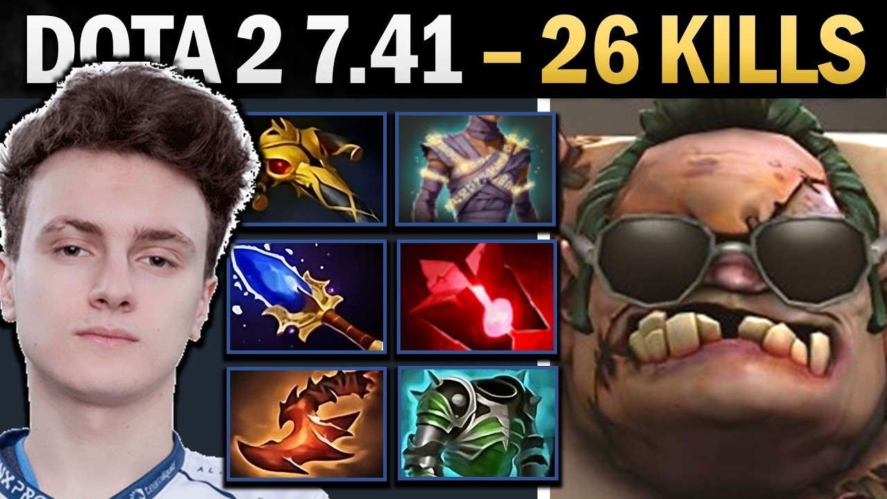 Pudge Dota 2 7.41 with 30 Kills and Pro MID - Dota Gameplay