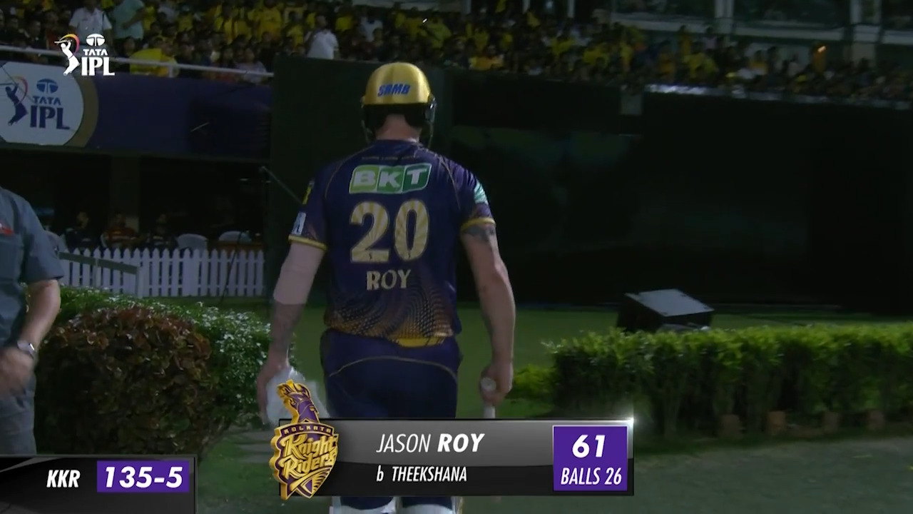 M33: KKR vs CSK – Jason Roy Wicket background