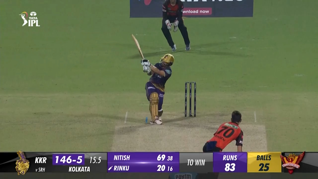 M19: KKR vs SRH – Rinku Singh Six