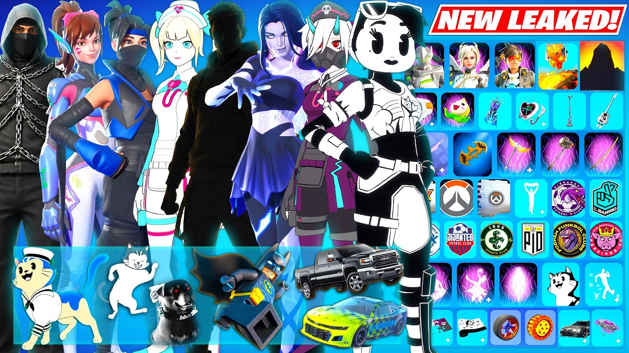All NEW Fortnite UPDATE LEAKED Skins & Cosmetics (OW, Encrypted Collabs, Rewards, ICON, Indigo Kuno)