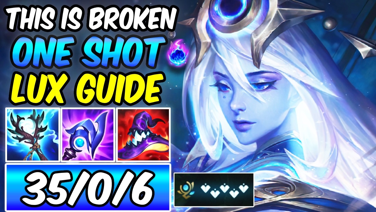 LUX IS GOD TIER - HOW TO PLAY & CARRY S+ | Best Build & Runes Season 16 LUX GUIDE League of Legends background