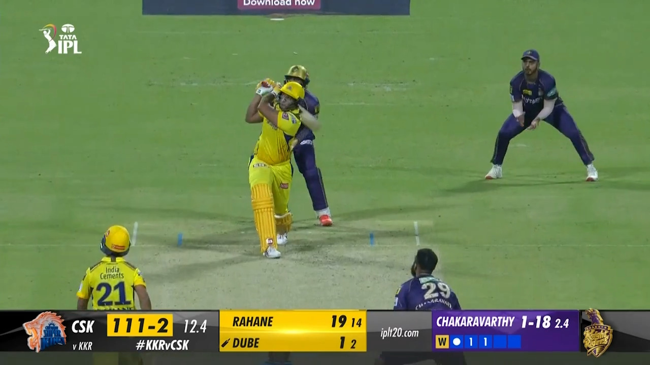 M33: KKR vs CSK – Shivam Dube Six