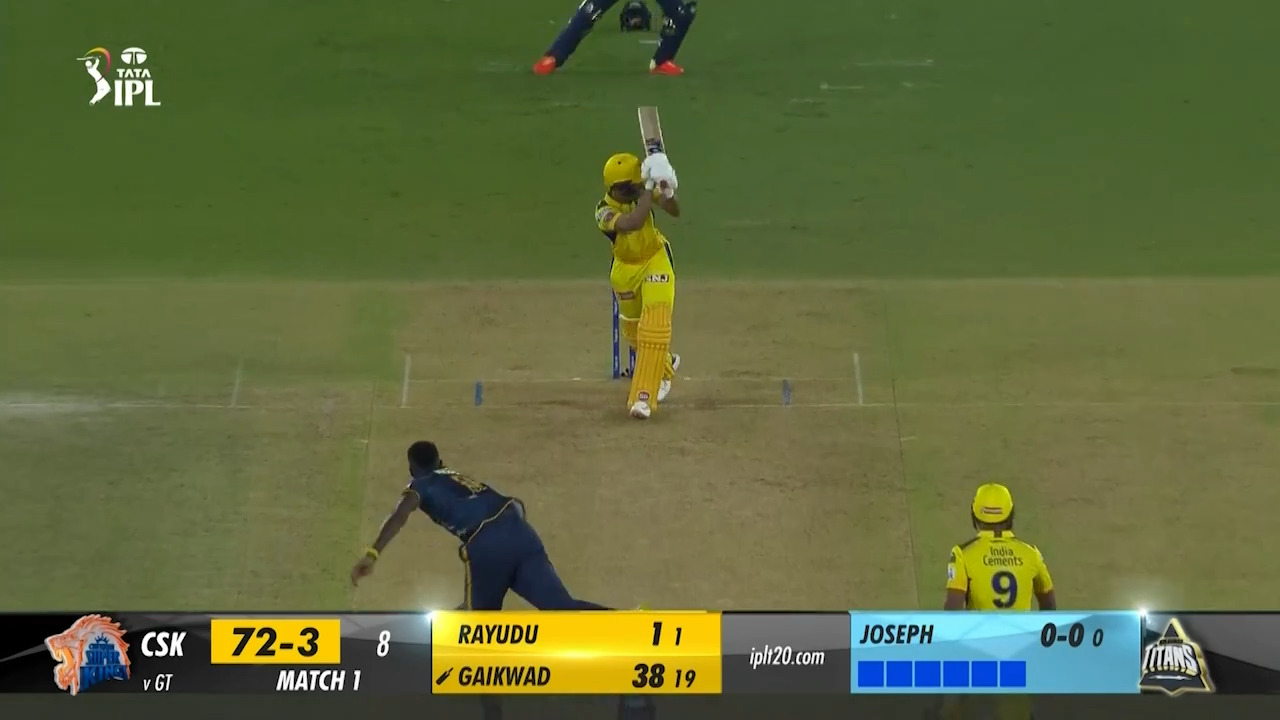 M01: GT vs CSK – Ruturaj Gaikwad Six background