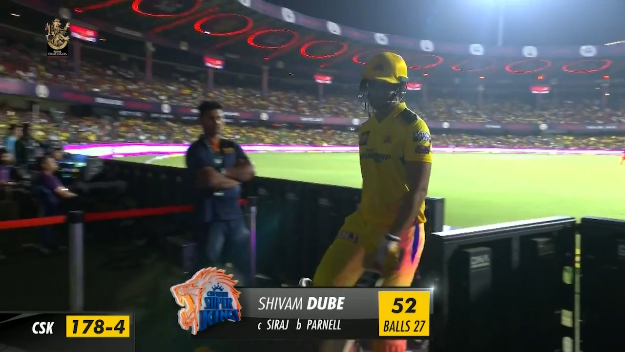 M24: RCB vs CSK – Shivam Dube Wicket background