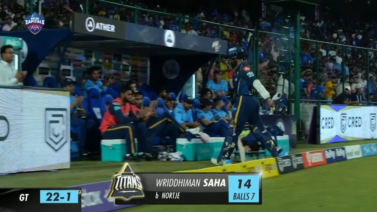 M07: DC vs GT – Wriddhiman Saha Wicket