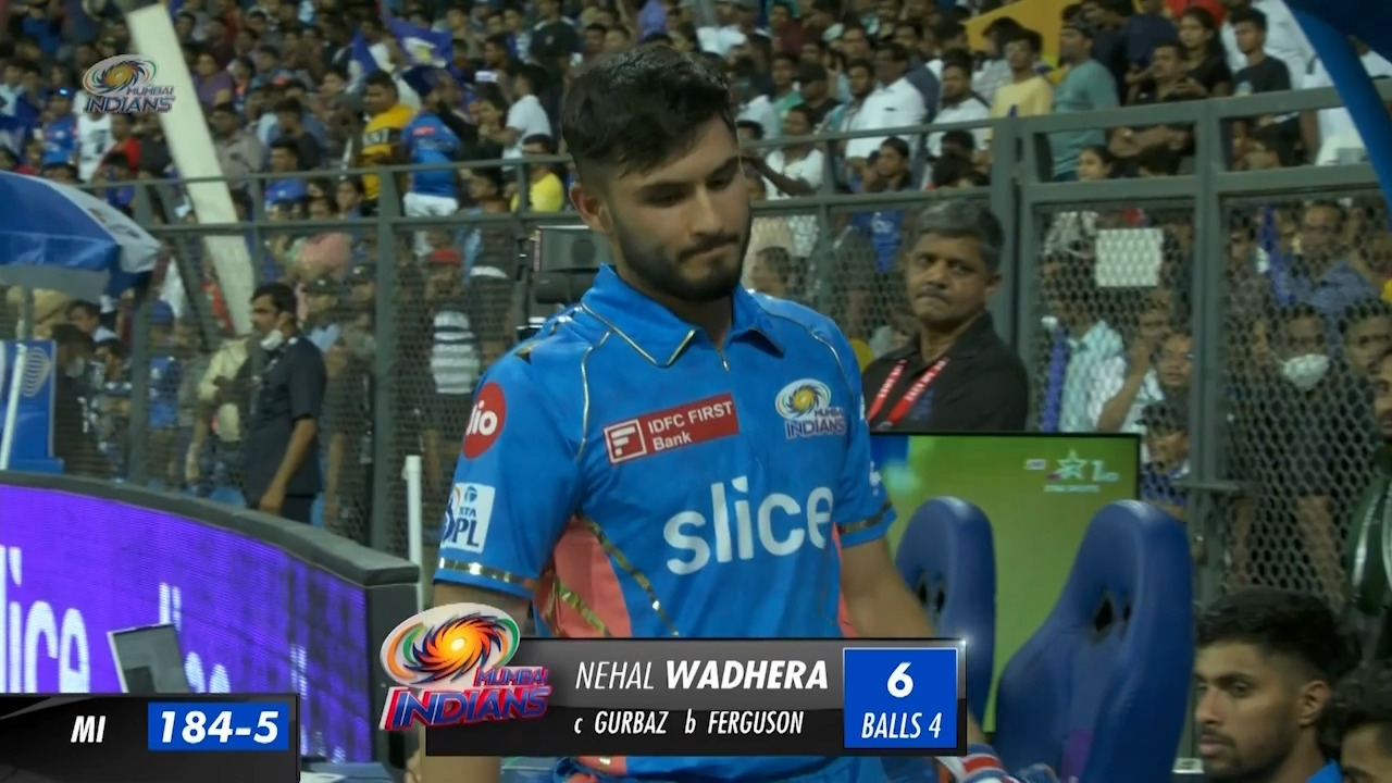 M22: MI vs KKR – Nehal Wadera Wicket