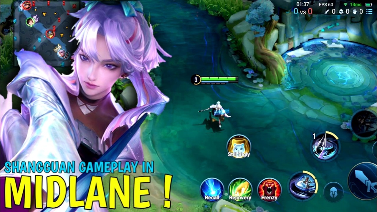 Honor Of Kings : Shangguan Gameplay In MidLane | Best Build Shangguan - HOK
