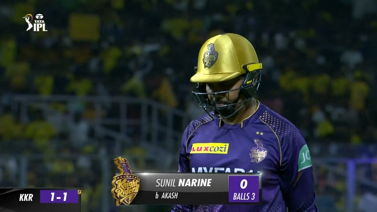 M33: KKR vs CSK – Sunil Narine Wicket background
