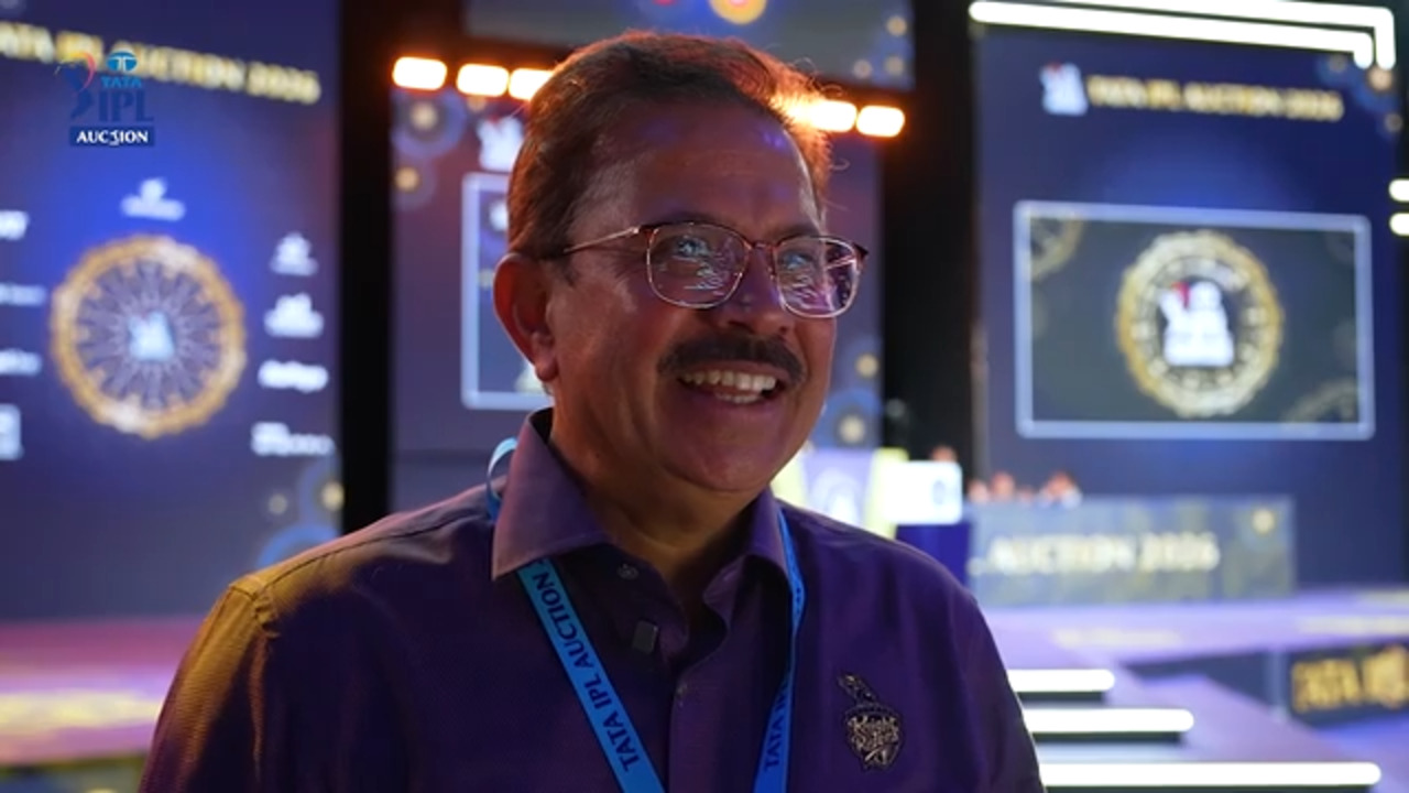 KKR CEO Venky Mysore reacts to key signings from TATA IPL Auction 2026 background