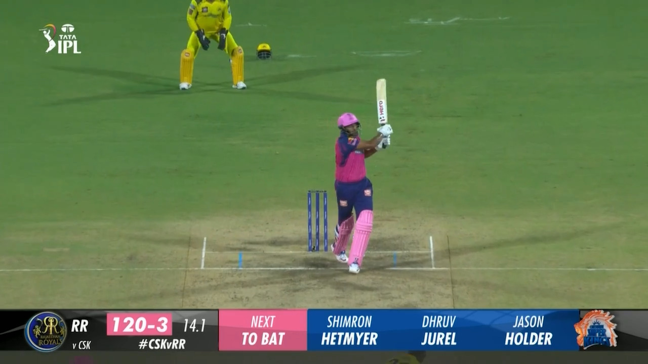M17: CSK vs RR – Ravichandran Ashwin Six background