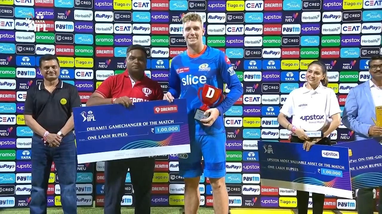 M31: MI vs PBKS – Dream11 GameChanger of the Match – Cameron Green background