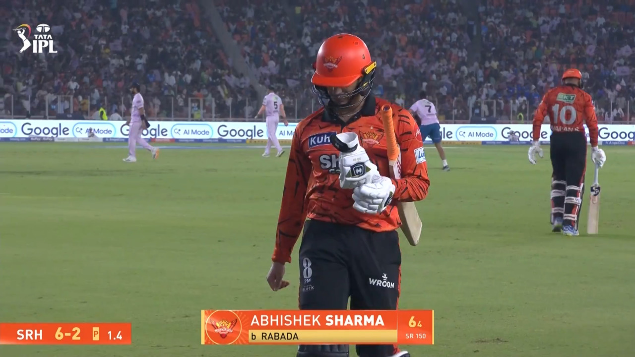 IPL 2026 M56: GT vs SRH - Abhishek Sharma Wicket