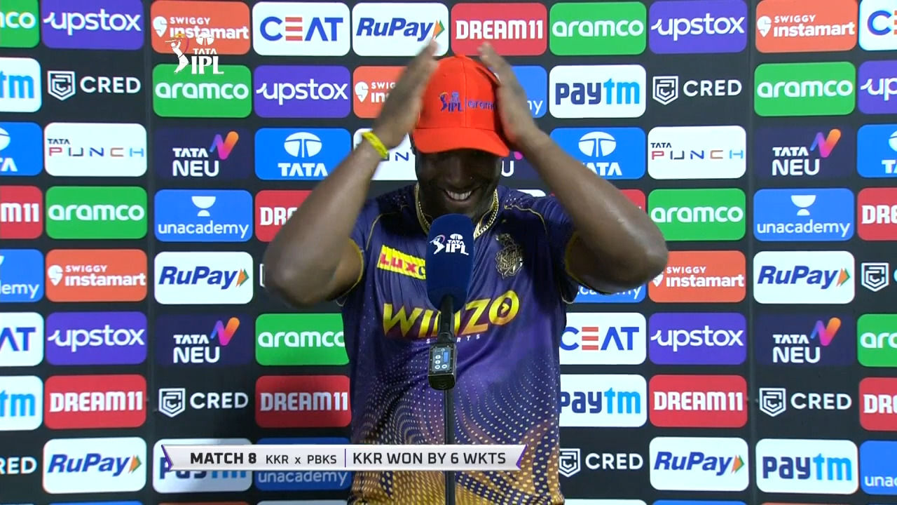 M08: KKR vs PBKS – Aramco Orange Cap Holder – Andre Russell