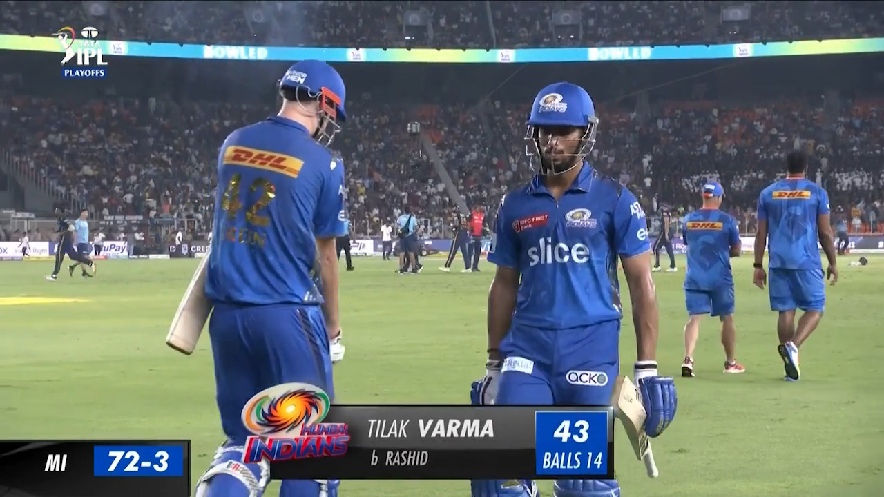 Q2: GT vs MI – Tilak Varma Wicket