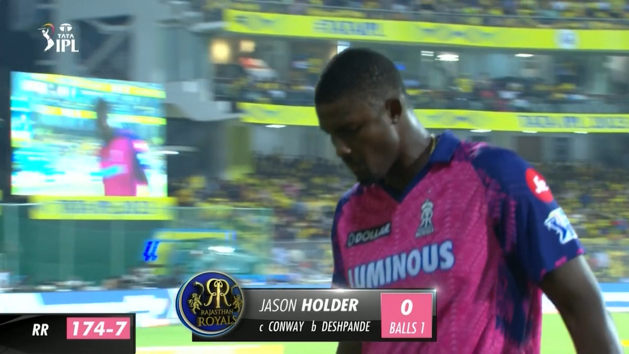 M17: CSK vs RR – Jason Holder Wicket