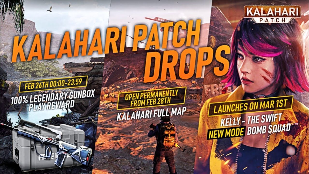 Free Fire Kalahari Patch OB20 Game Update Full Review || New Pet Poring, Steffie, Settings & More background