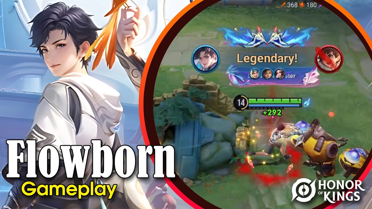 Honor of Kings Flowborn (Marksman) Gameplay - Farm Lane background