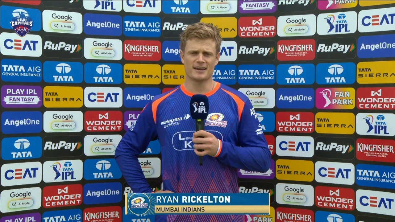 IPL 2026 M08: DC vs MI - Ryan Rickelton Interview background