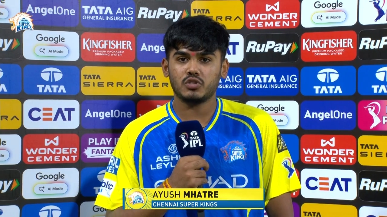IPL 2026 M07: CSK vs PBKS - Ayush Mhatre Interview background