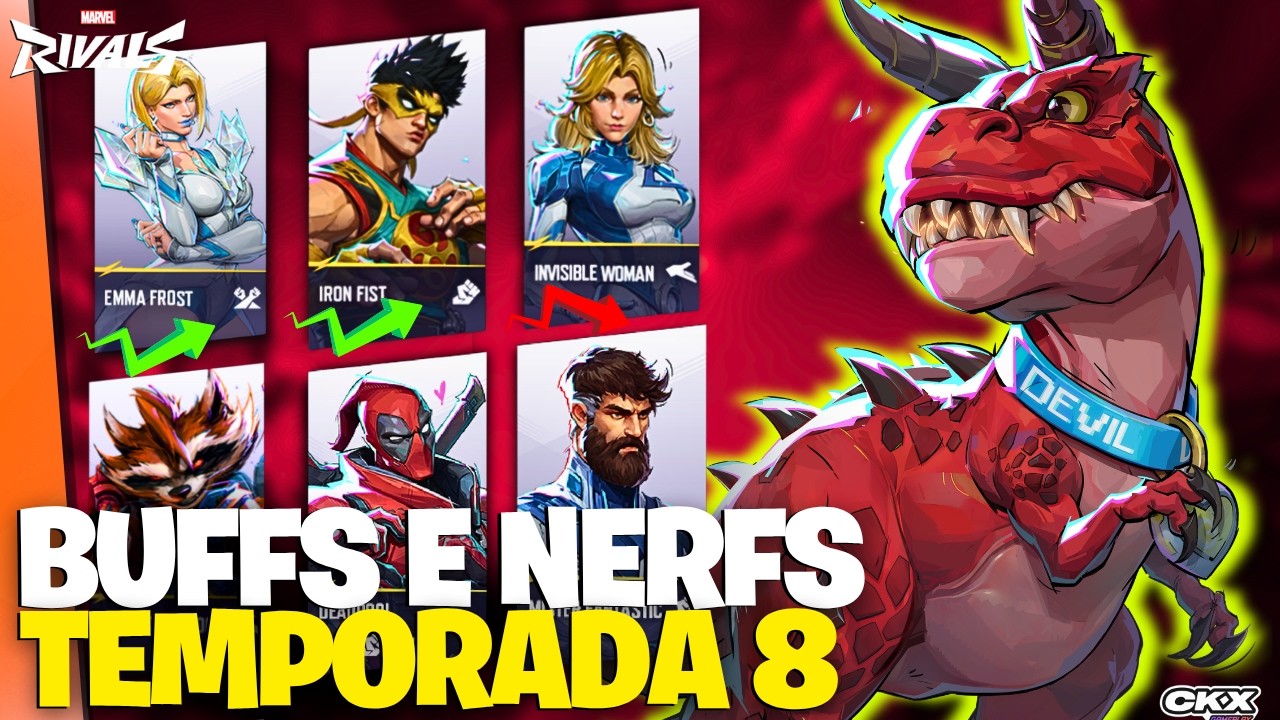 BUFFS E NERFS DA TEMPORADA 8 DO MARVEL RIVALS