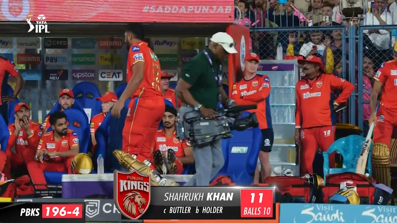 M08: RR vs PBKS – Shahrukh Khan Wicket