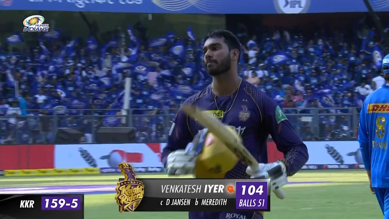 M22: MI vs KKR – Venkatesh Iyer Wicket