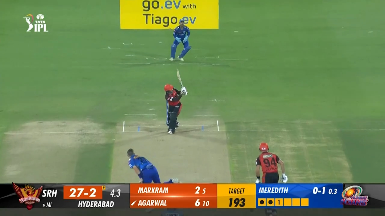 M25: SRH vs MI – Mayank Agarwal Six