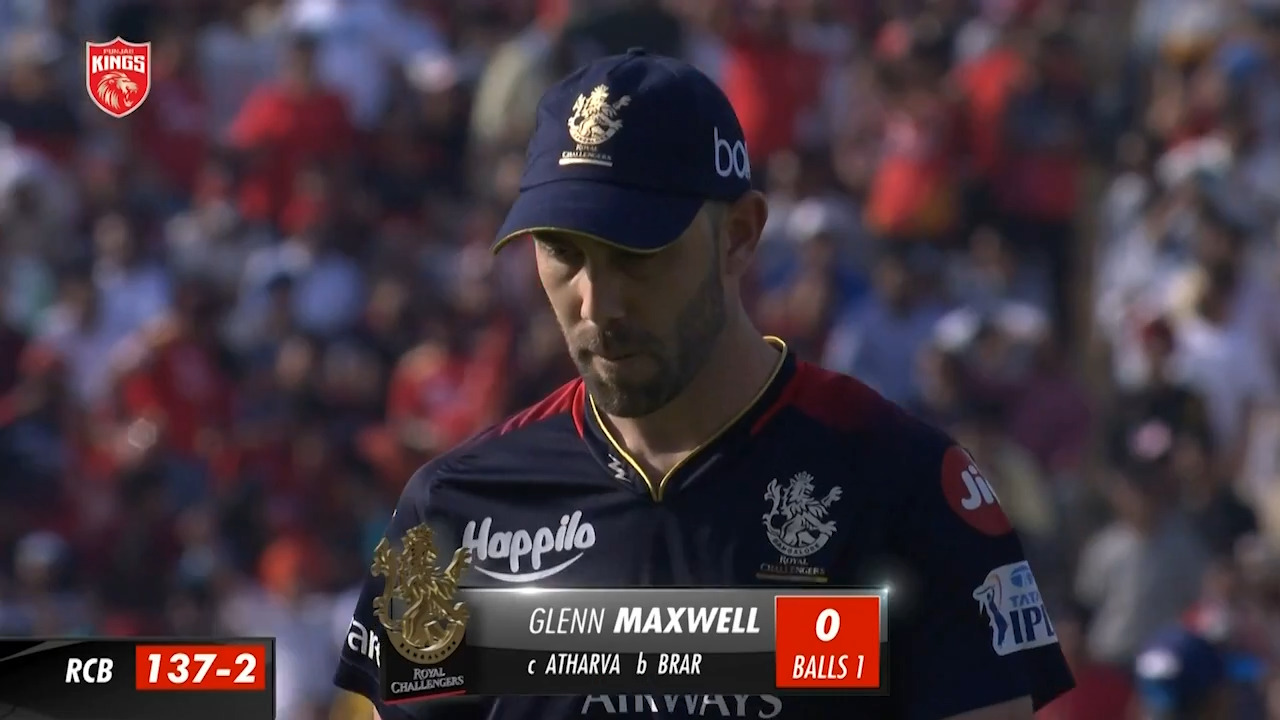 M27: PBKS vs RCB – Glenn Maxwell Wicket