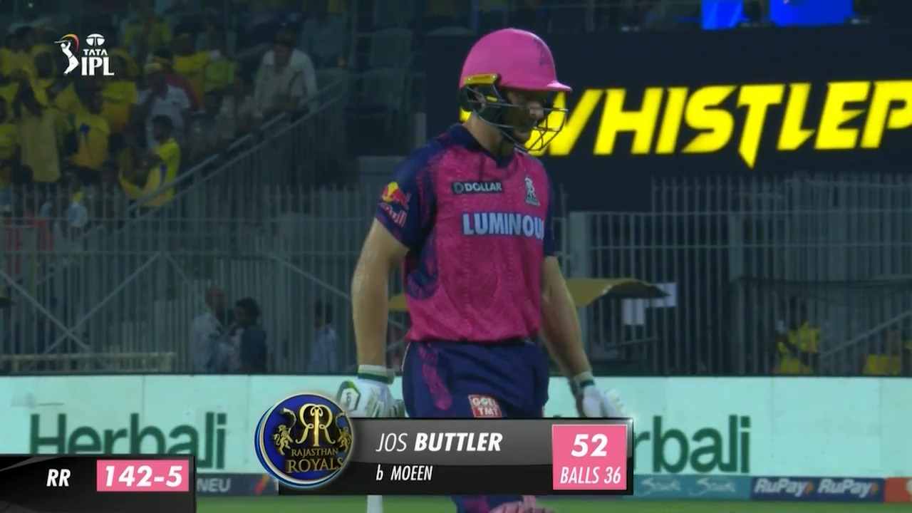 M17: CSK vs RR – Jos Buttler Wicket