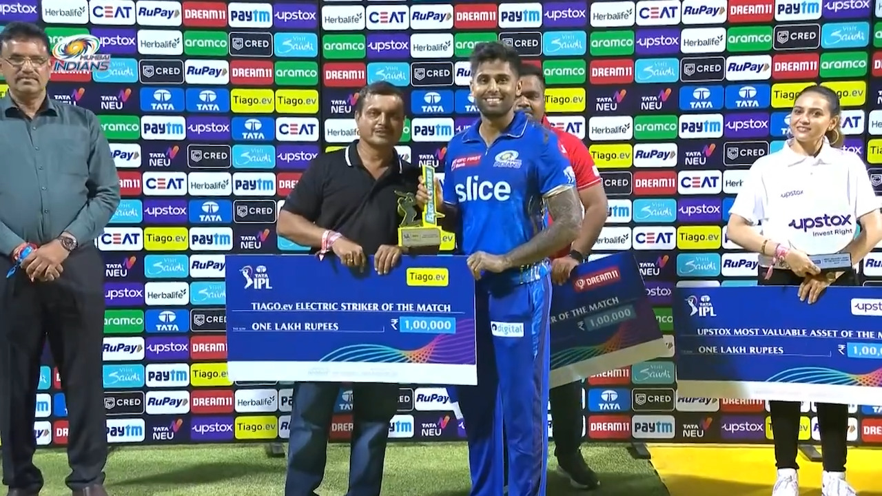 M31: MI vs PBKS – TIAGO.ev Electric Striker of the Match – Suryakumar Yadav