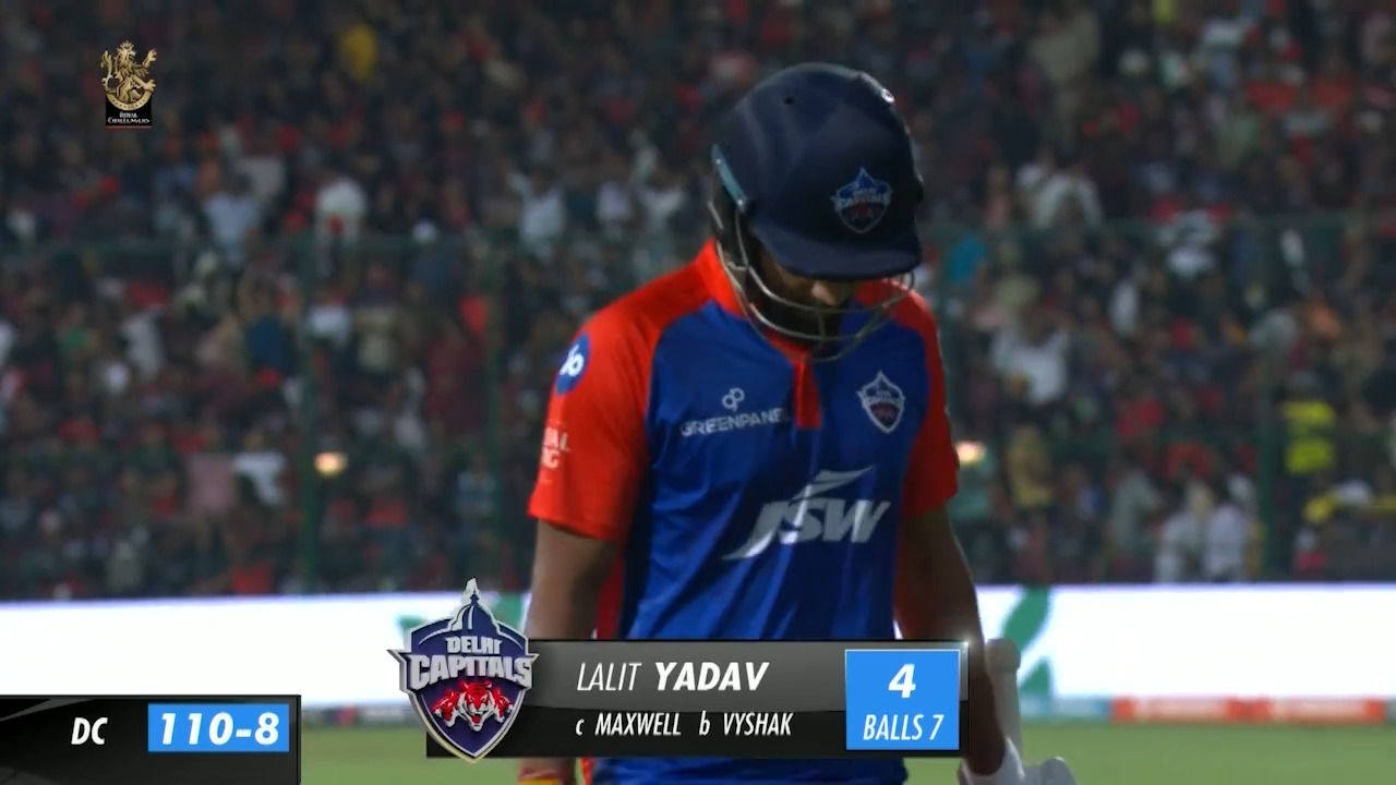 M20: RCB vs DC – Lalit Yadav Wicket