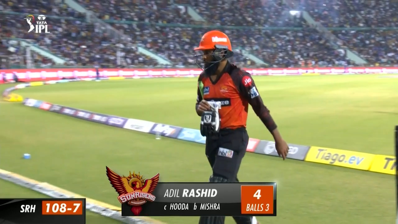 M10: LSG vs SRH – Adil Rashid Wicket background