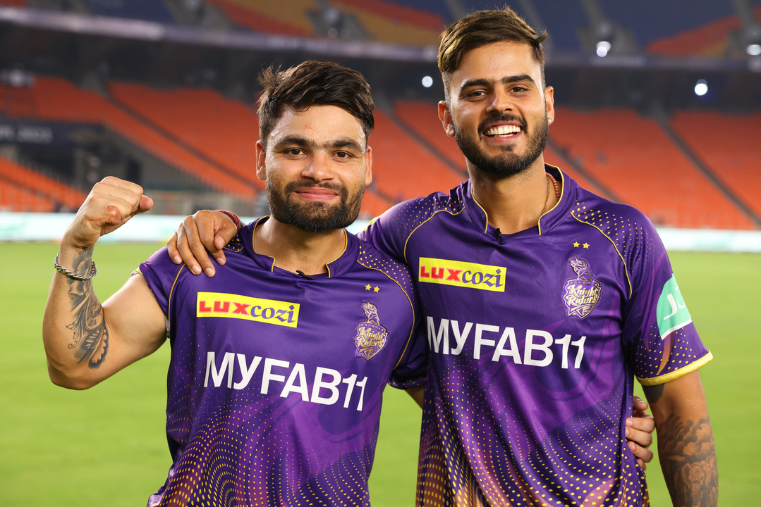 5 balls, 5 sixes: Nitish Rana interviews Rinku Singh on miraculous win background