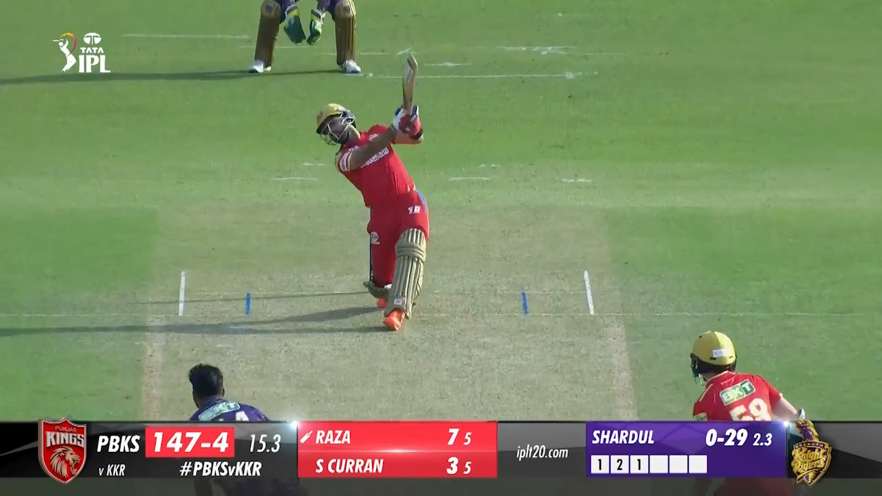 M02: PBKS vs KKR – Sikandar Raza Six