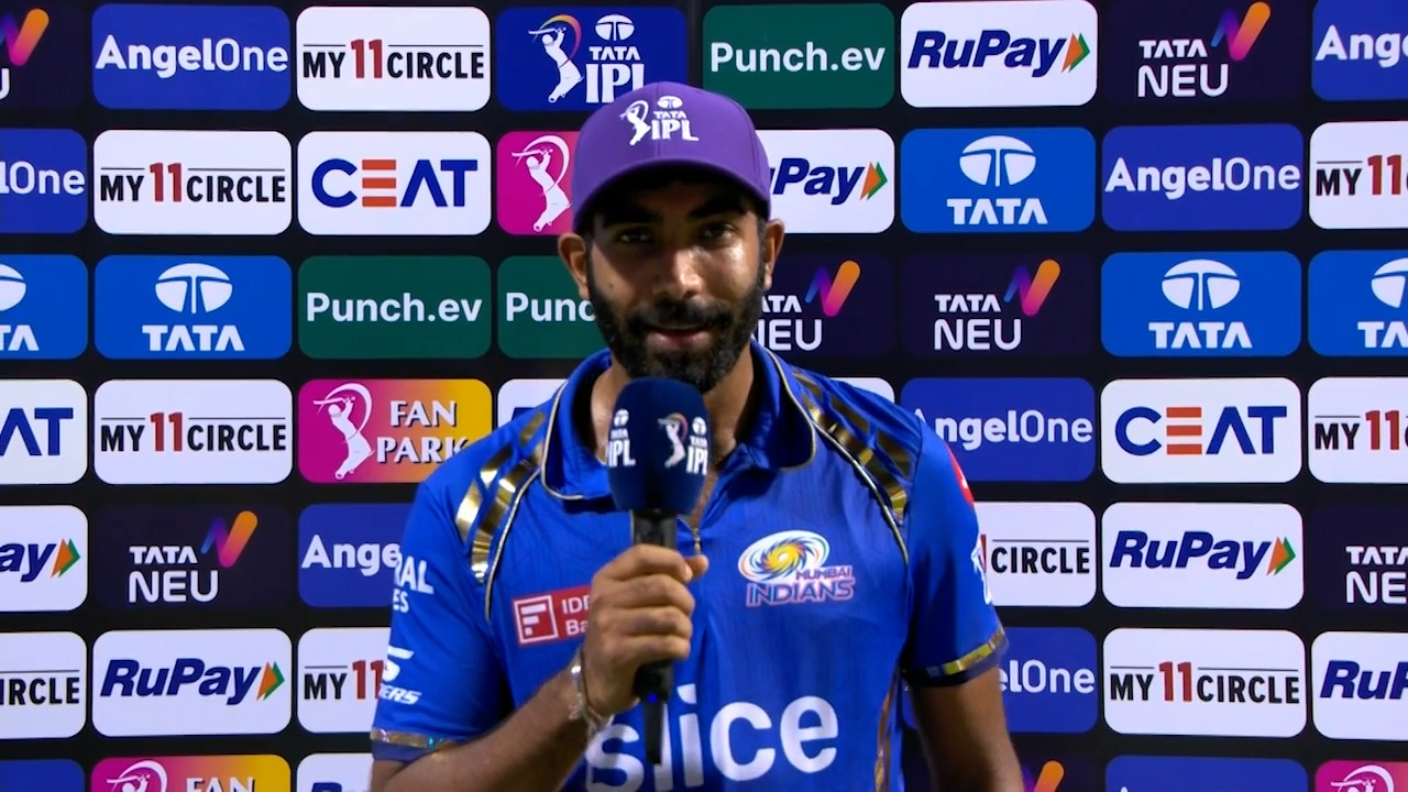 M25: MI vs RCB – Jasprit Bumrah Interview background