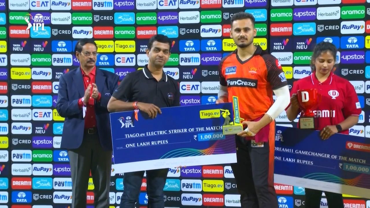 M10: LSG vs SRH – TIAGO.ev Electric Striker of the Match – Abdul Samad