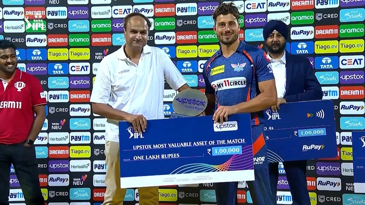 M15: RCB vs LSG – Upstox most Valuable Asset of the Match – Marcus Stoinis background