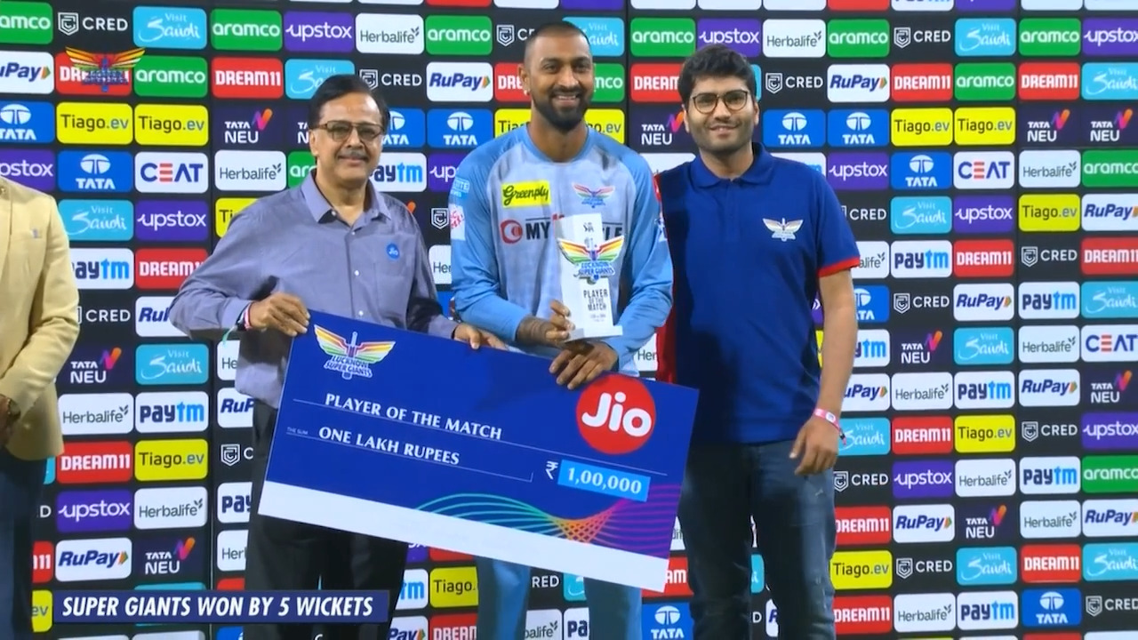 M10: LSG vs SRH – Man of the Match – Krunal Pandya